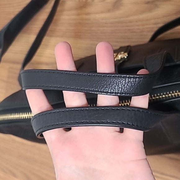 Tory Burch Plaque Meyer Pebbled Leather Convertible Satchel Bag - Picture 5 of 12